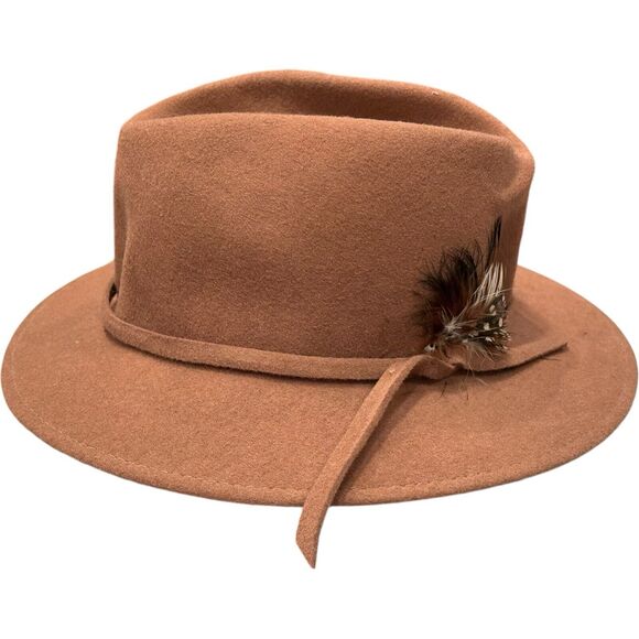 Vintage B. Altman & Co New York Tan Brown Bowler Fedora Hat 100% Wool England main image 13